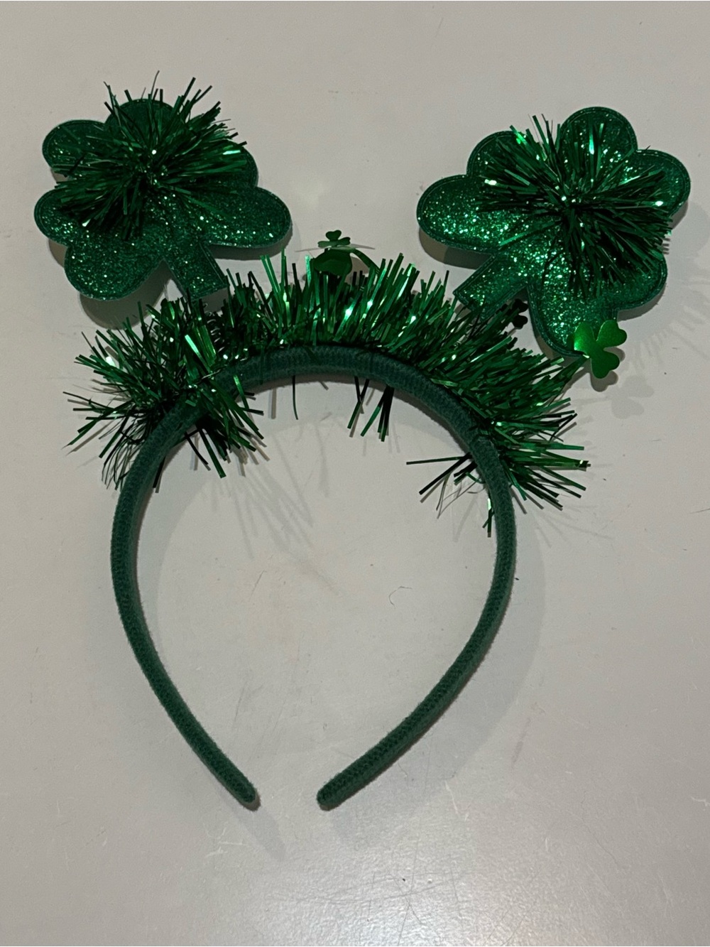 🌴 Green Shamrock Glitter Headband